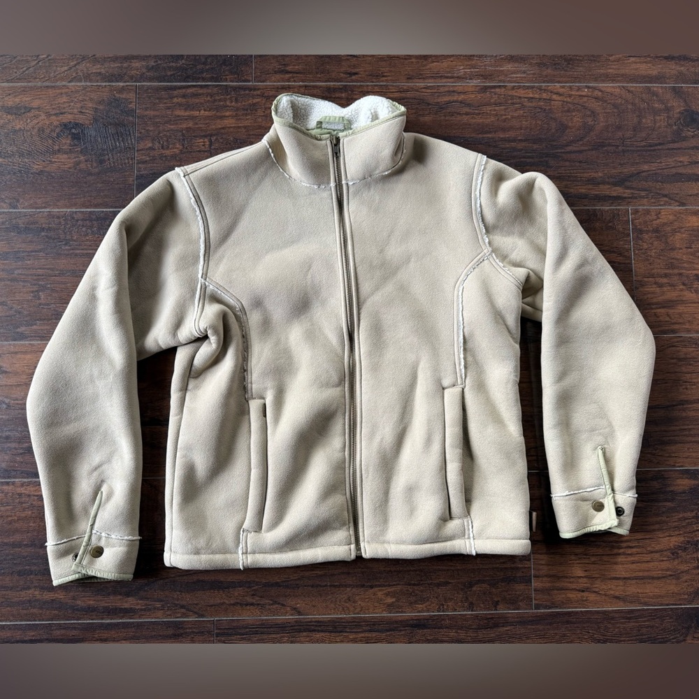 Columbia Convert Beige Suede Sherpa Lined Zip Front Board Jacket